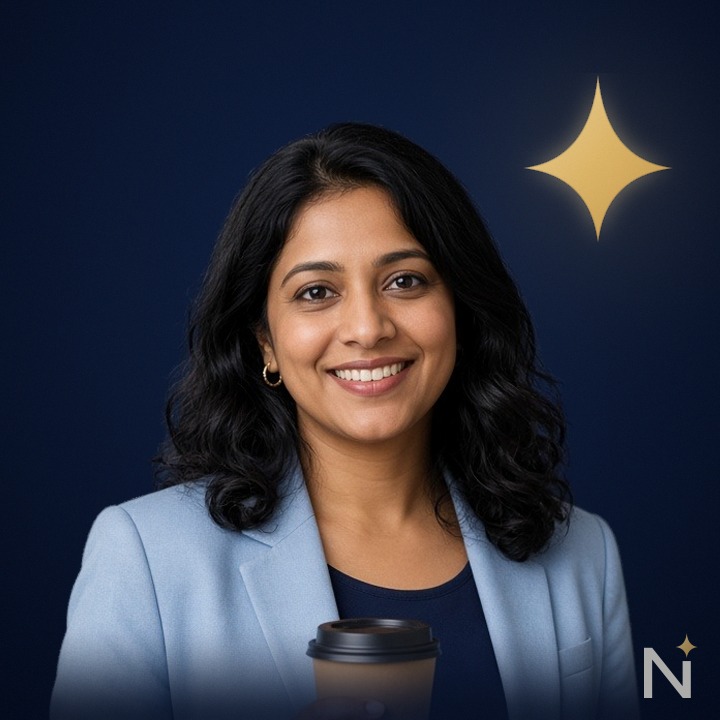 AI-generated portrait of Meera, Markets Analyst (AI analyst)